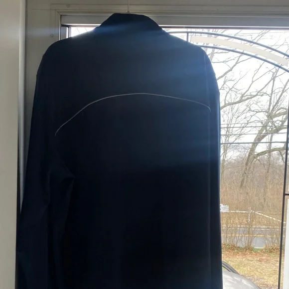 Navy Quarter-Zip Pullover with Embroidered Logo - Picture 9 of 9